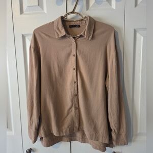 Black Tape Tan Collared Button Up Shirt
